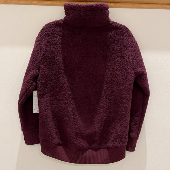 Athleta Talus Sherpa Half Zip Pullover Sweatshirt Top in Burgundy Size XS - Picture 3 of 9